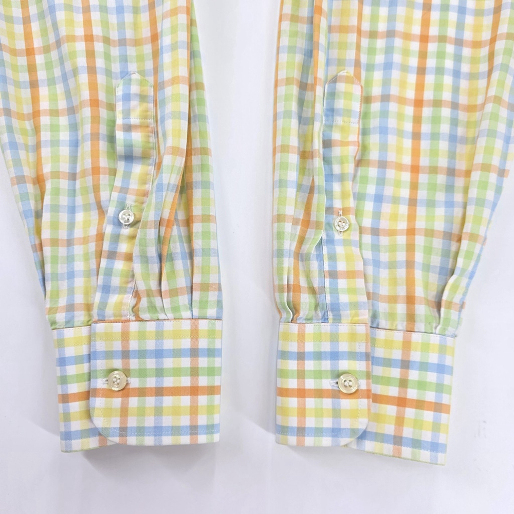 Quiet Luxury Paul & Shark Button Down Shirt Men L Plaid Italian Cotton - Picture 8 of 12